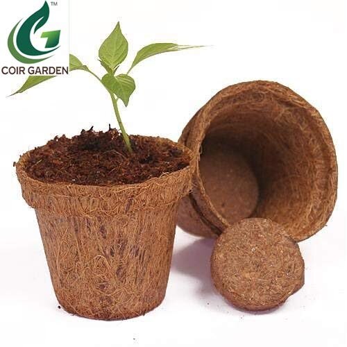 Coco Basket 4 INCH(10 Cm) 5 Pieces - Large Size Seedling Cups For Plants - COIR GARDEN